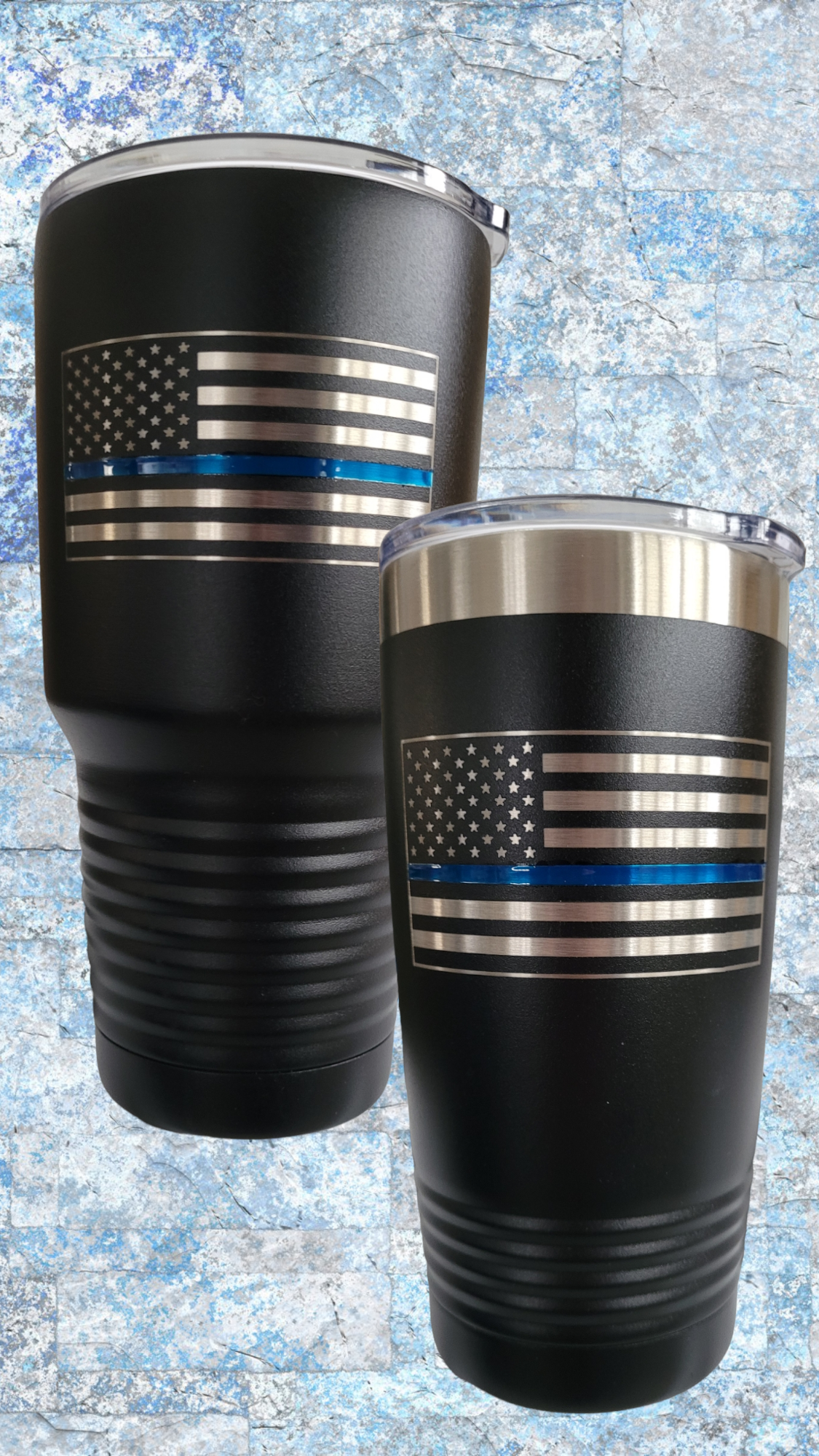 Blue Line 20 oz. Polar Camel Ringneck Tumbler with Clear Lid