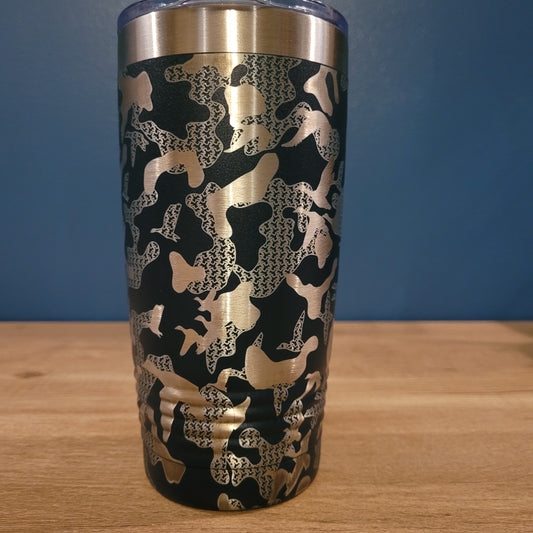 Duck Camo - camouflage wrap, Polar Camel Ringneck Tumbler with Clear Lid